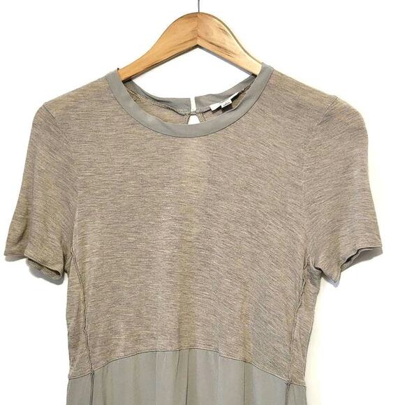 Aritzia Wilfred Silk Rayon Short Sleeve Hi Low Minimalist Tunic Top Size S - Picture 2 of 11
